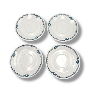 Noritake Saucers White Blue Moon 9022 Progression China Set of 4